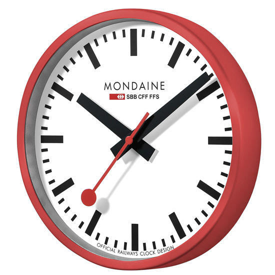 Picture of Mondaine wall clock Ø 25 cm, red/white